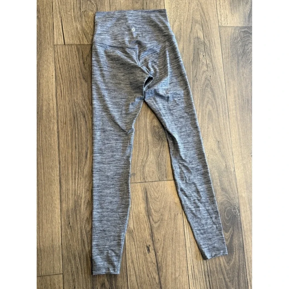 Lululemon Wunder Under Leggings Gray Space Dye High Rise Yoga Pants Size 4